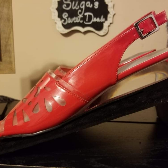 Easy street patent leather wedge sandals sz11 - Picture 4 of 8